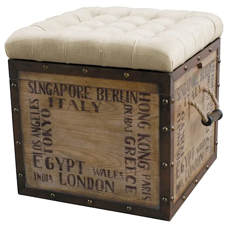 Tufted City Slicker Crate Storage Ottoman